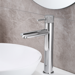 Lattice Edition Chrome Tall Basin Mixer Taps Tall Tapware